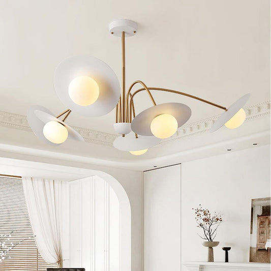 Xandros White Metal Champignon Chandelier