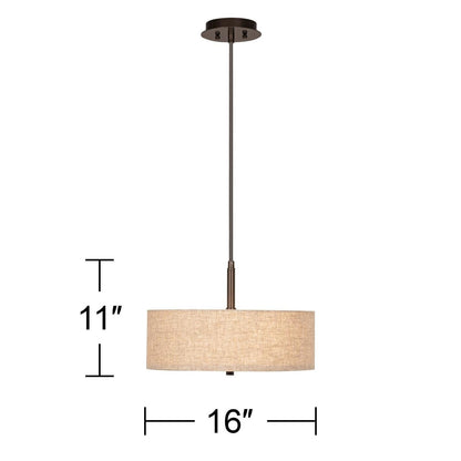 Raithe Cream Fabric Frum Shade Pendant Light
