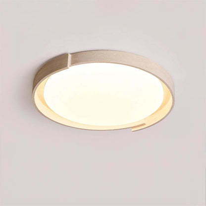 Jonathan Minimalist Round Travertine Stone Flush Mount Ceiling Light