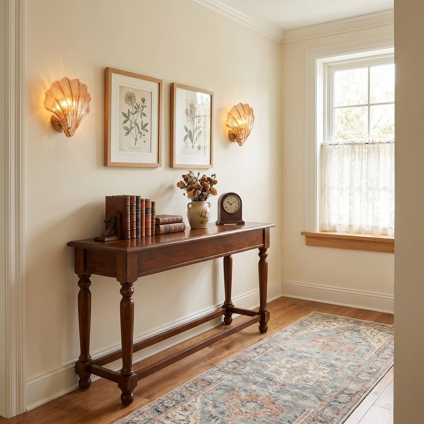 Neha Retro Shell-Shaped Glass Wall Light
