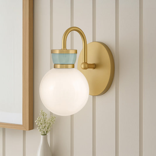 Theodore Vintage Opal Glass Wall Sconce