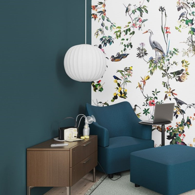 Hayden White Silk Ball Bubble Pendant Light