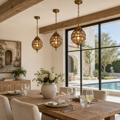 Magnus Farmhouse Outdoor Patio Porch Round Pendant Light