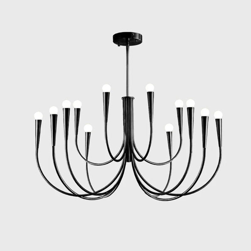 Luren Light Luxury Candle Iron Branch Chandelier