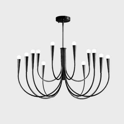 Luren Light Luxury Candle Iron Branch Chandelier