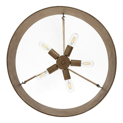 Bradley Industrial Distressed Metal Drum Shade Chandelier