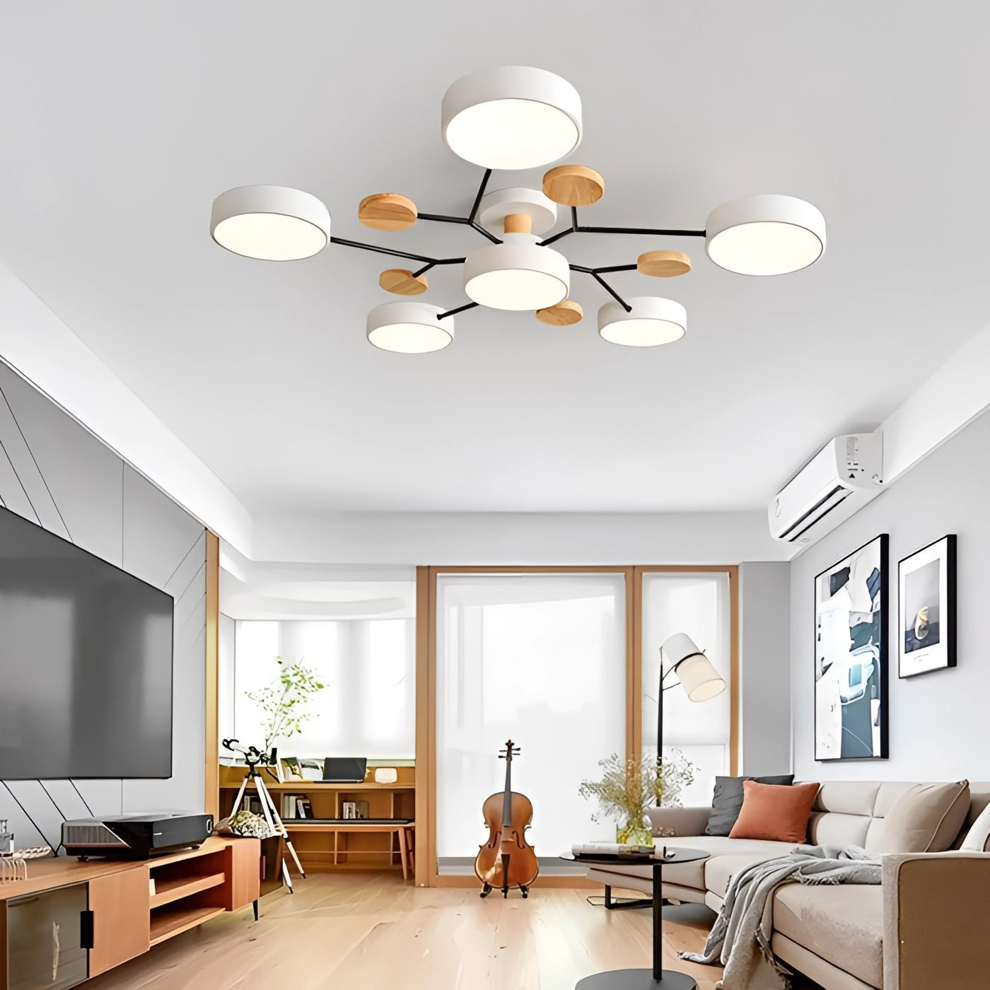 Phelith Scandinavian Round Molecule Branch Led Ceiling Light
