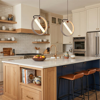 Conlan Japanese Travertine Circular Pendant Light