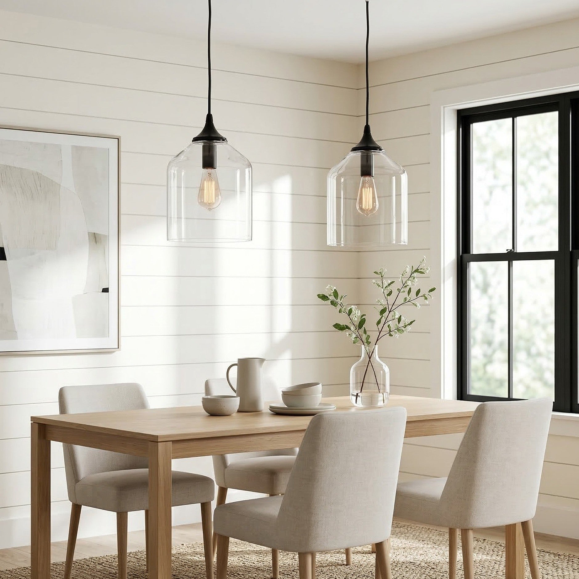 Declan Modern Bell Shaped Glass Pendant Light