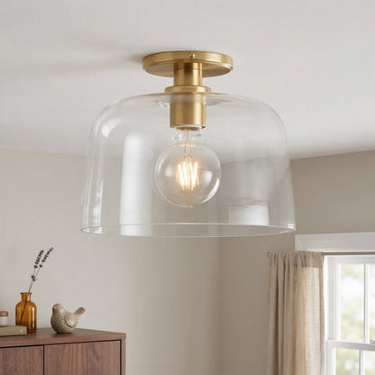 Hannahlee ‎Minimalist Glass Semi Flush Mount Ceiling Light