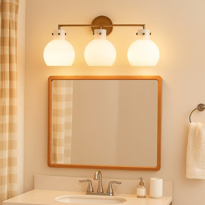York Minimalist 3-Light Glass Globe Metal Wall Light