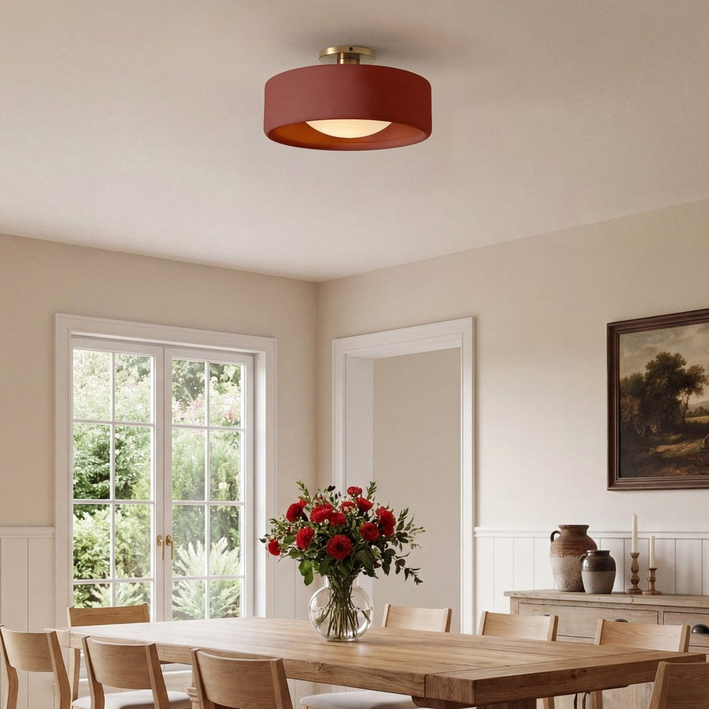 Aura Modern Porcelain Flush Mount Ceiling Light