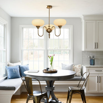 Luna Cream White Bubble Glass Chandelier