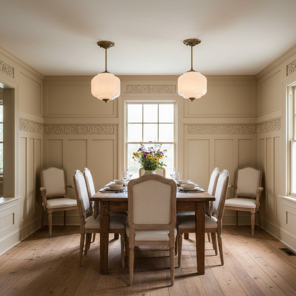 Conran Vintage Milk Glass Lantern Eloise Ceiling Light