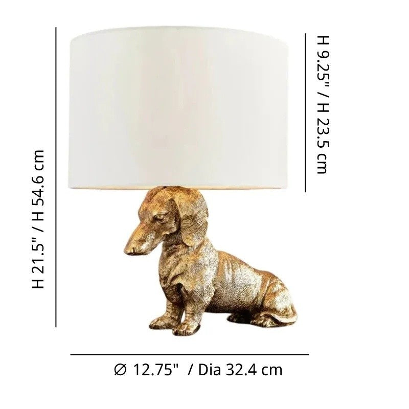 Aurea Unique Animal Table Lamp - Dog Sculptural Accent Lighting for Bedroom & Living Room