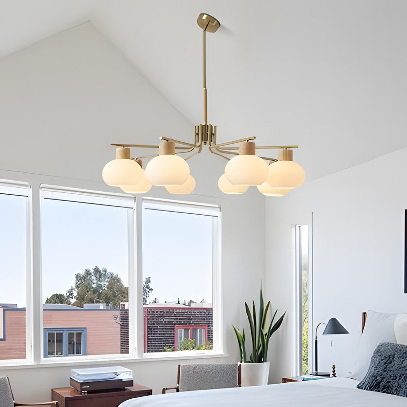Jesper Gold Modern Frosted Glass Chandelier