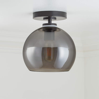 Pawson Minimalist Round Glass Brass Flush Mount Ceiling Light
