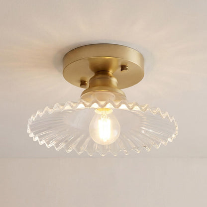 Zenon Retro Gailon Glass Semi Flush Mount Ceiling Light