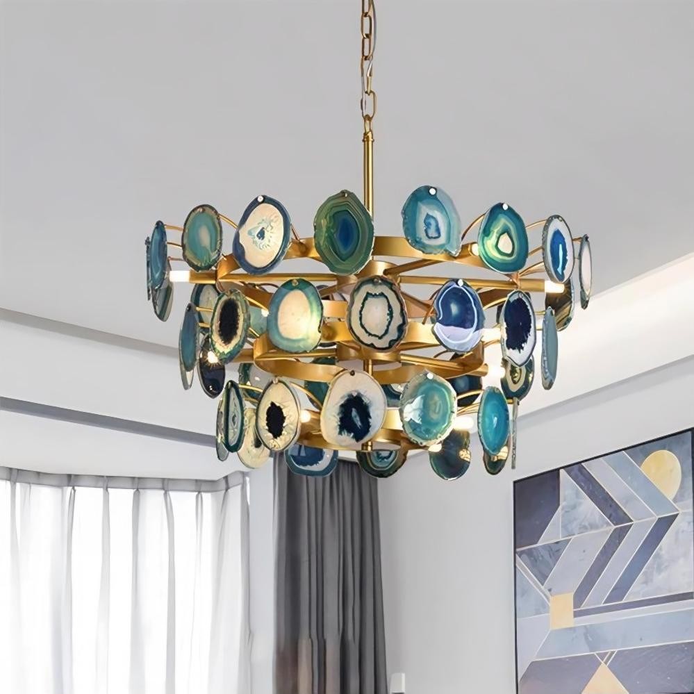 Gideon Slice Agate Tower Chandelier