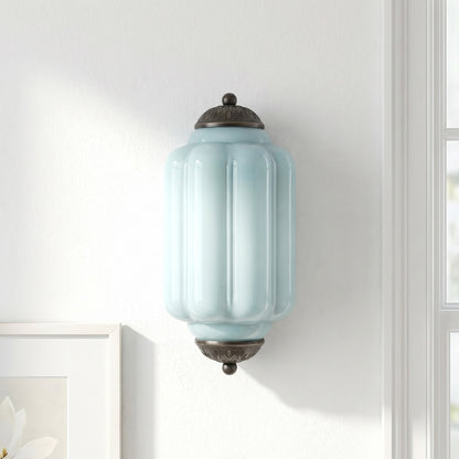 Michael Vintage Eloise Milk Glass Flush Wall Light