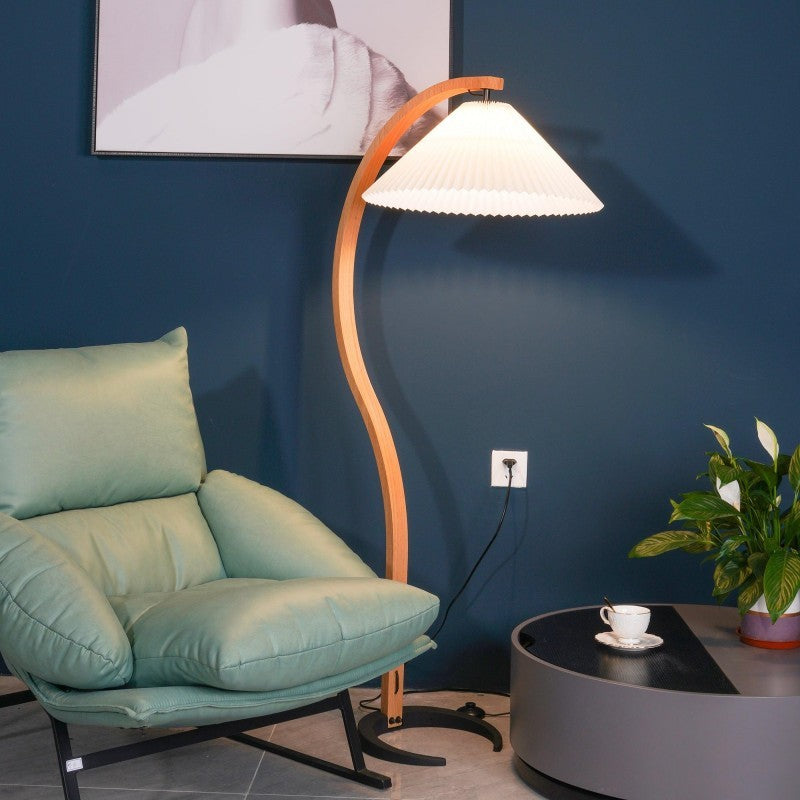 Anamika Vintage Mid Century Wooden Floor Lamp