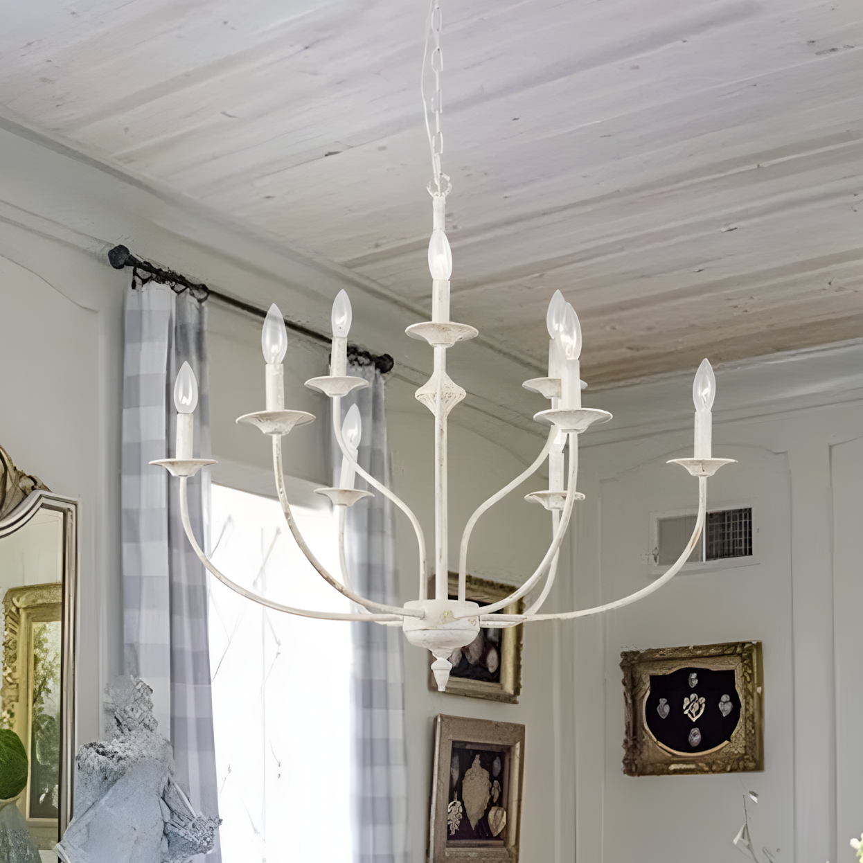 Caelestis Farmhouse 9 Light Metal Chandelier