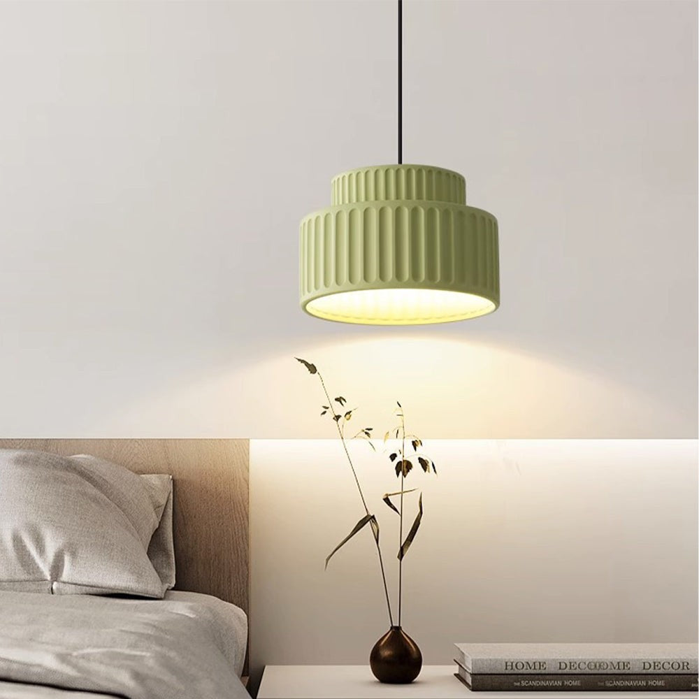 Brisby Striped Frosted Fluted Ceramic Pendant Light