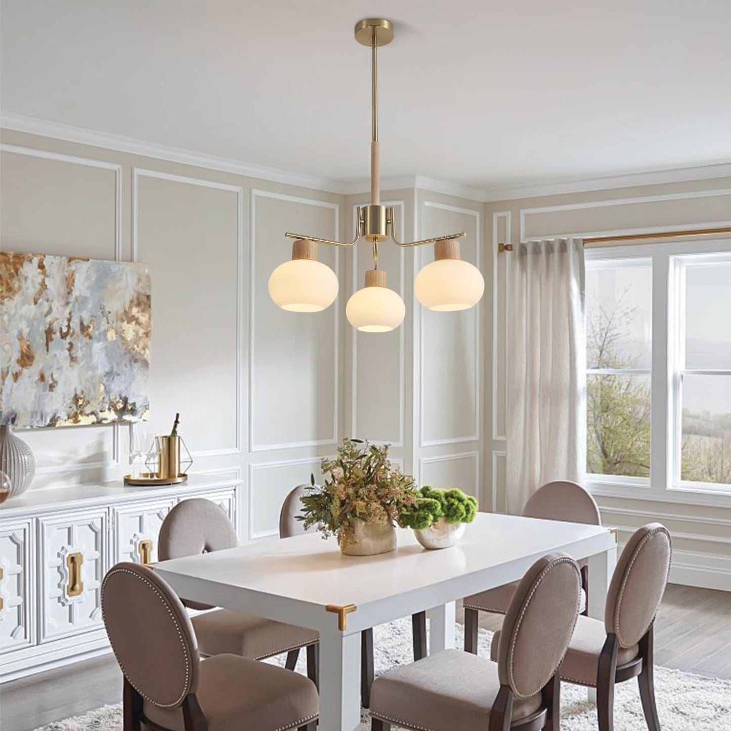 Jesper Gold Modern Frosted Glass Chandelier