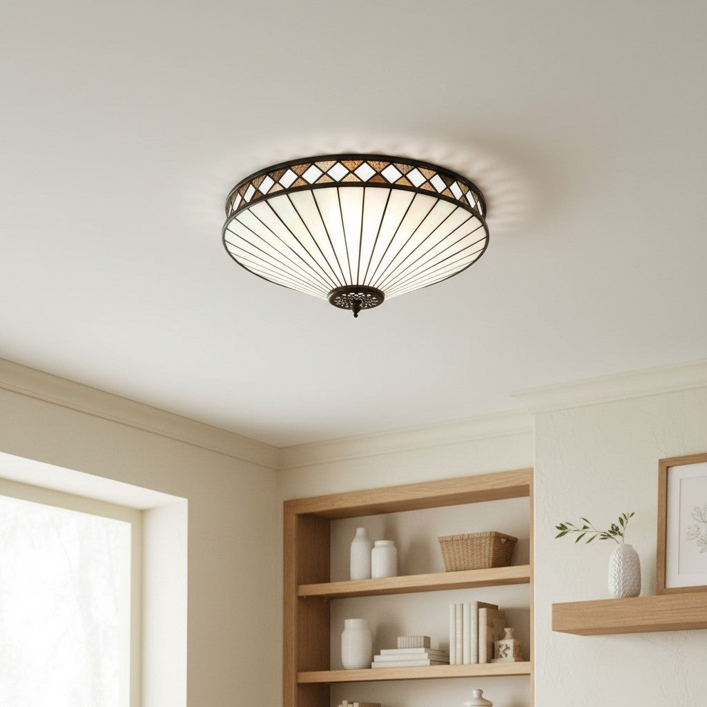 Calypso Tiffany Glass Dimmable Ceiling Light