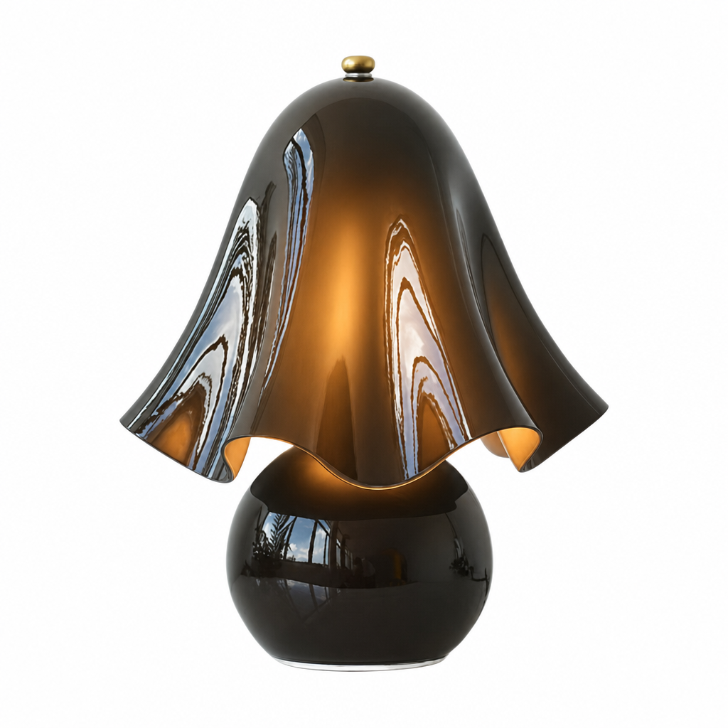 Catalina Modern Wavy Glass Petal Fazzo Table Lamp