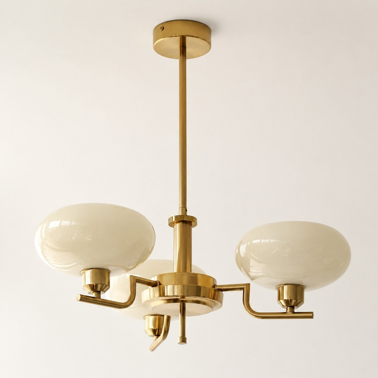 Shadella Modern Cream Glass Bauhaus Chandelier