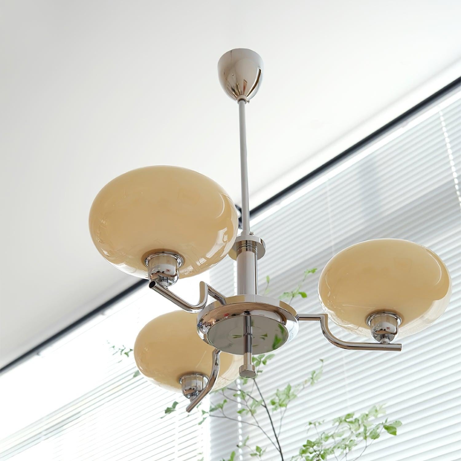 Shadella Modern Cream Glass Bauhaus Chandelier