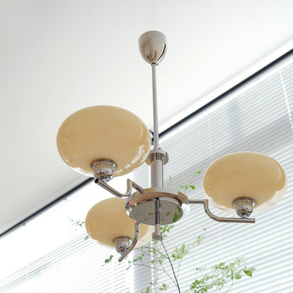 Shadella Modern Cream Glass Bauhaus Chandelier