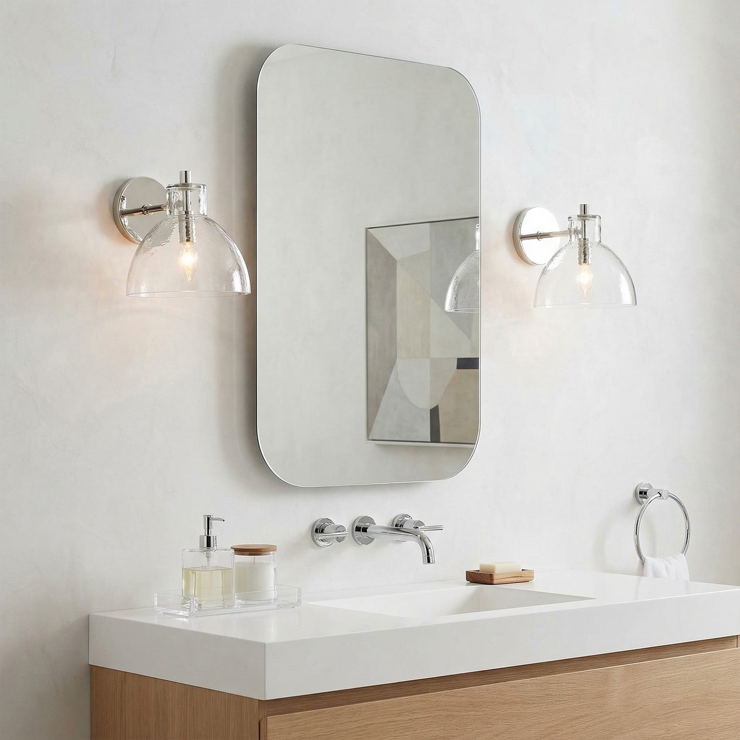 Keen Farmhouse Cooper Recycled Glass Dome Sconce