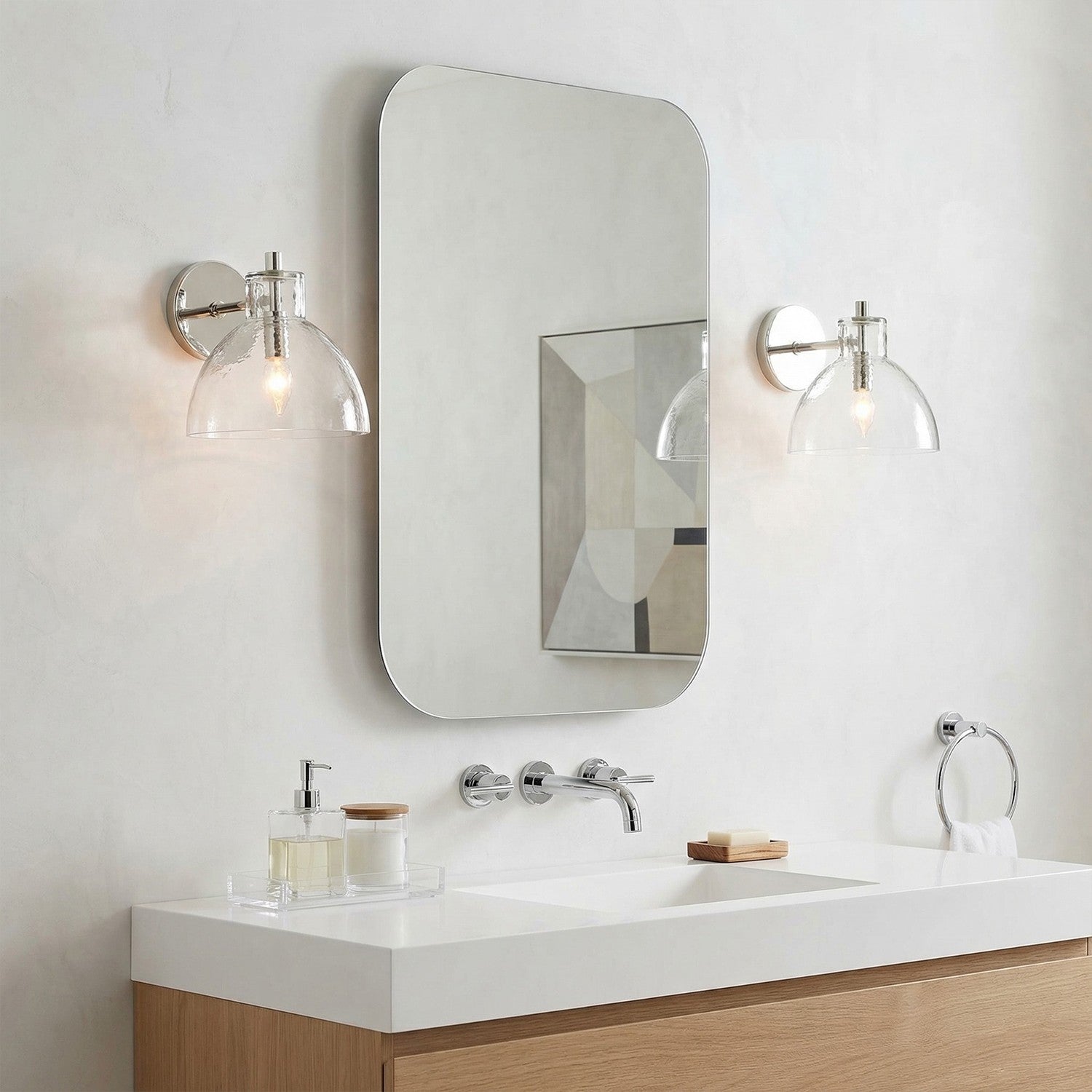 Keen Farmhouse Cooper Recycled Glass Dome Sconce