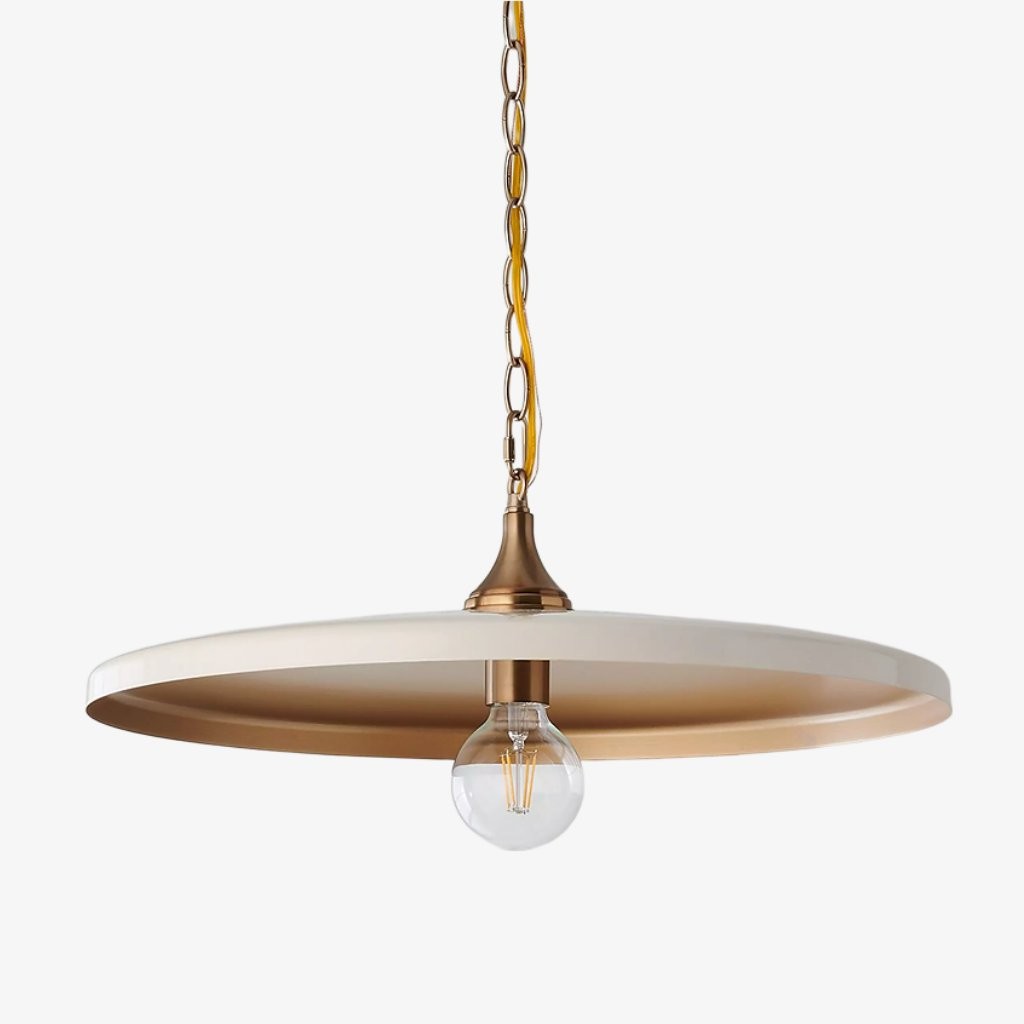 Adley Mid-Century Brass Disc Pendant Light