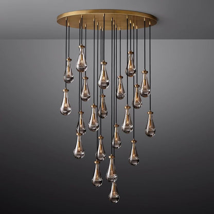 Peregrine Modern All-copper Crystal Raindrop Linear Chandelier