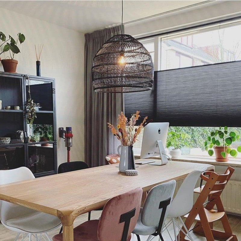 Juno Scandinavian Boho Woven Wicker Rattan Pendant Light