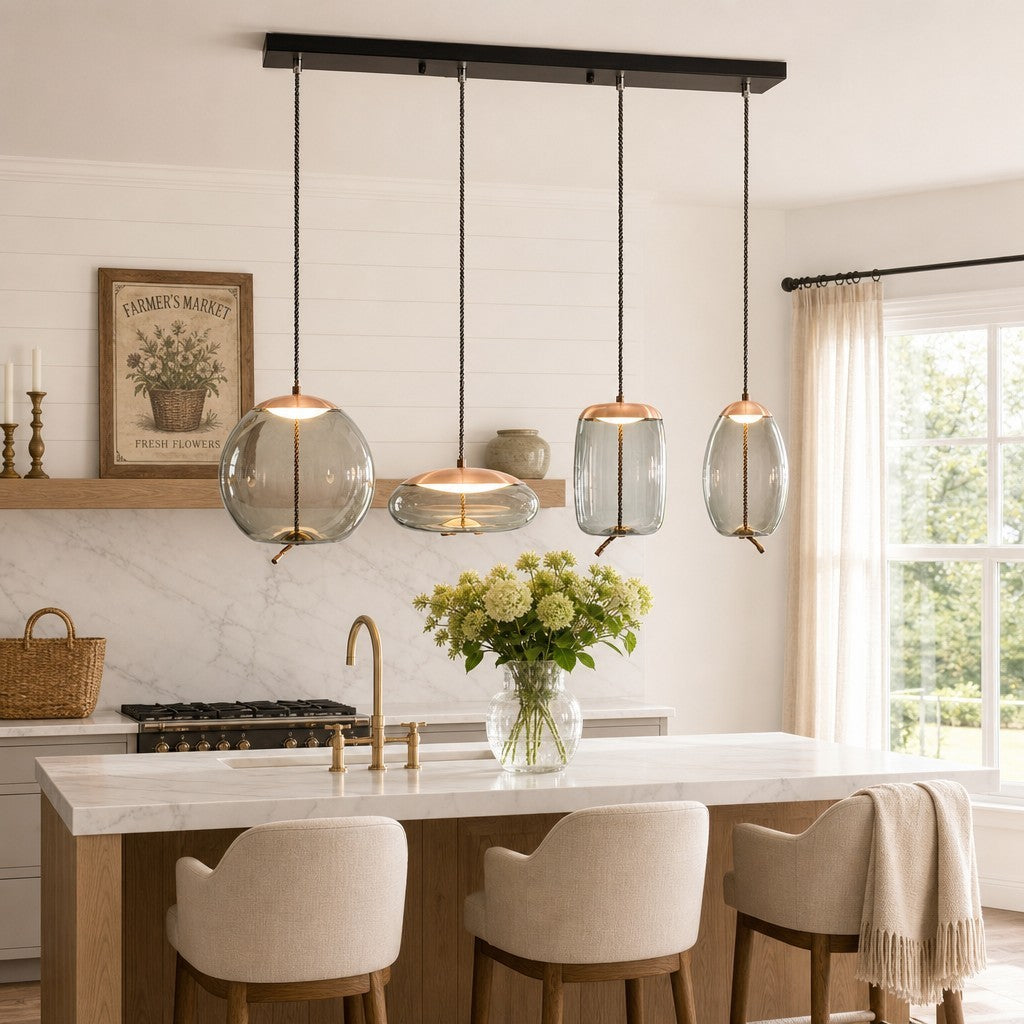 Lewis Modern LED Geometric Glass Pendant Light