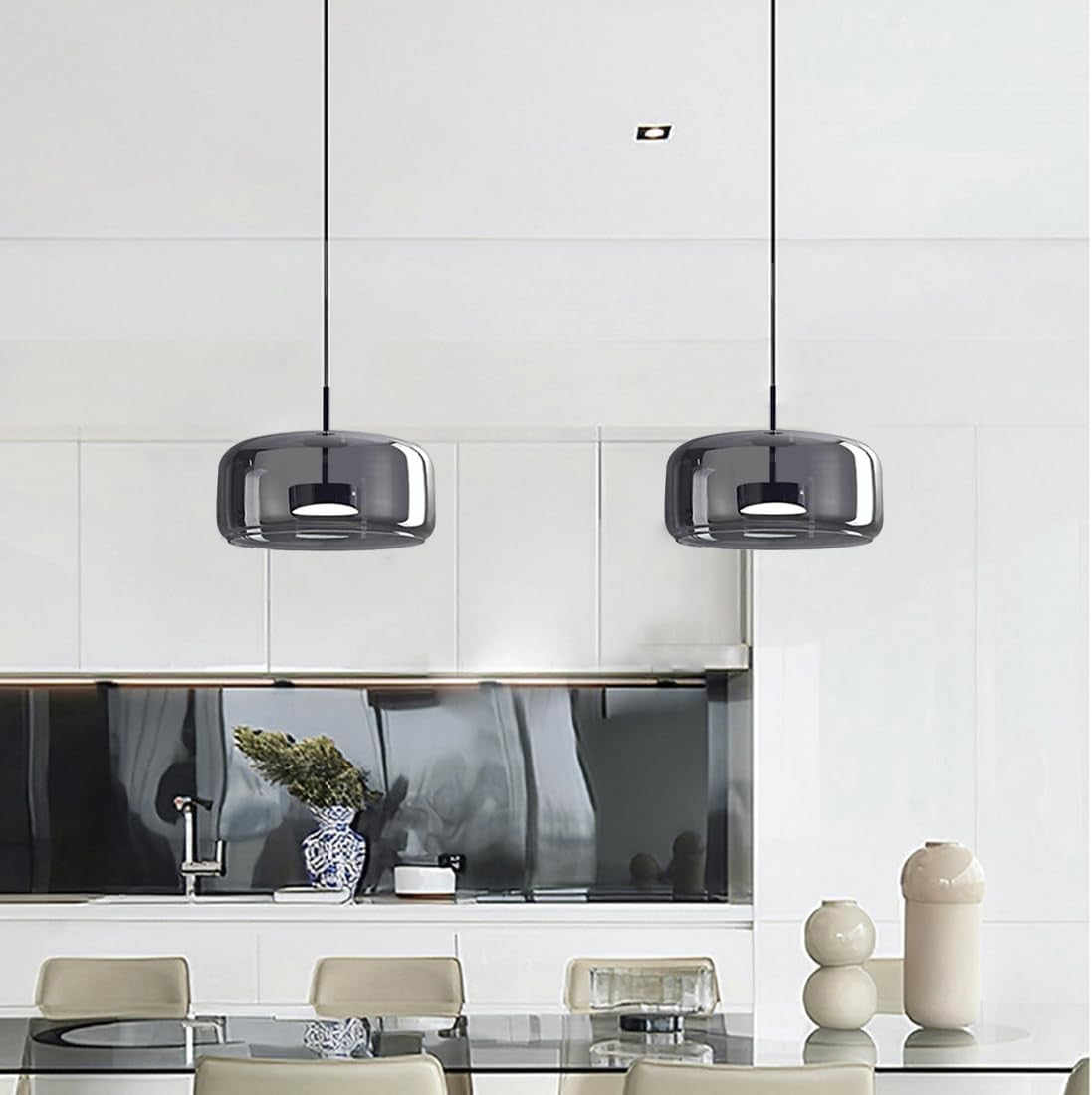 Raith Mouth Blown Glass Shade Pendant Light