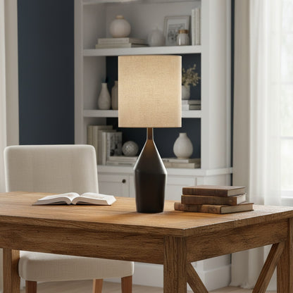 Daphne Vintage Ceramic Linen Shade Table Lamp