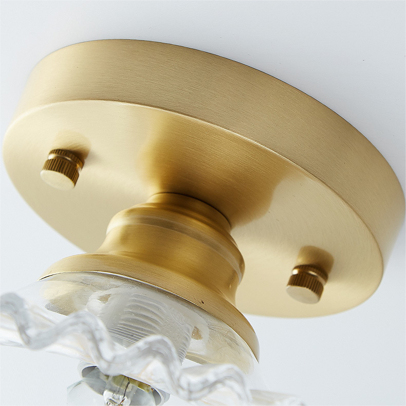Zenon Retro Gailon Glass Semi Flush Mount Ceiling Light