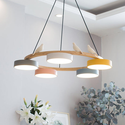 Myrithor Macarons Bird Woon Round Chandelier