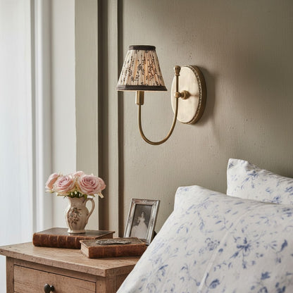 Orphelyx French Brass Fabric Shade Sconce Light
