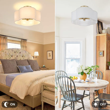 Lisi Modern Fabric Semi Flush Mount Ceiling Light