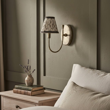 Orphelyx French Brass Fabric Shade Sconce Light