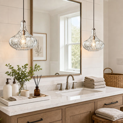 Neville Modern Water Ripples Glass Pendant Light