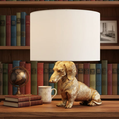 Aurea Unique Animal Table Lamp - Dog Sculptural Accent Lighting for Bedroom & Living Room