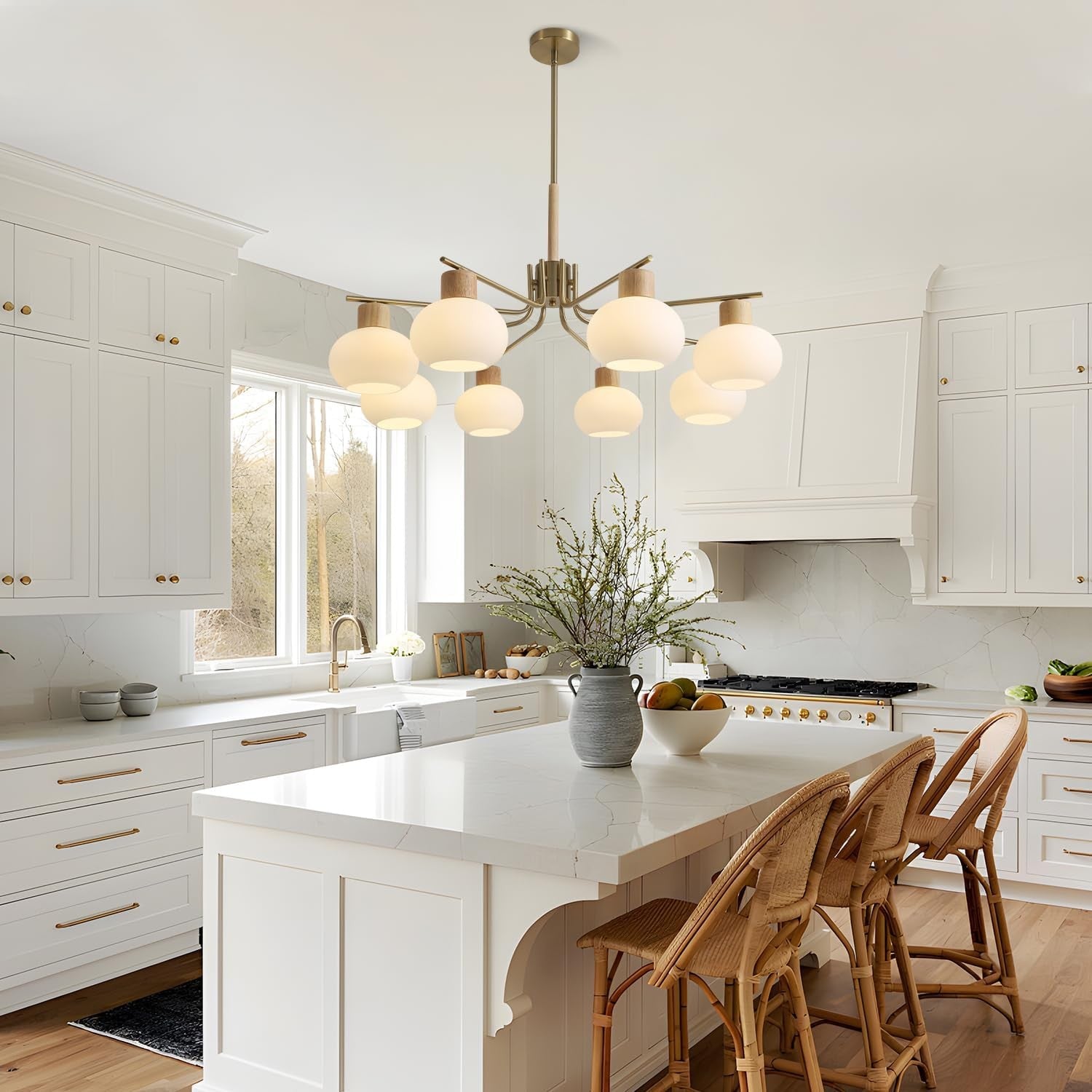 Jesper Gold Modern Frosted Glass Chandelier