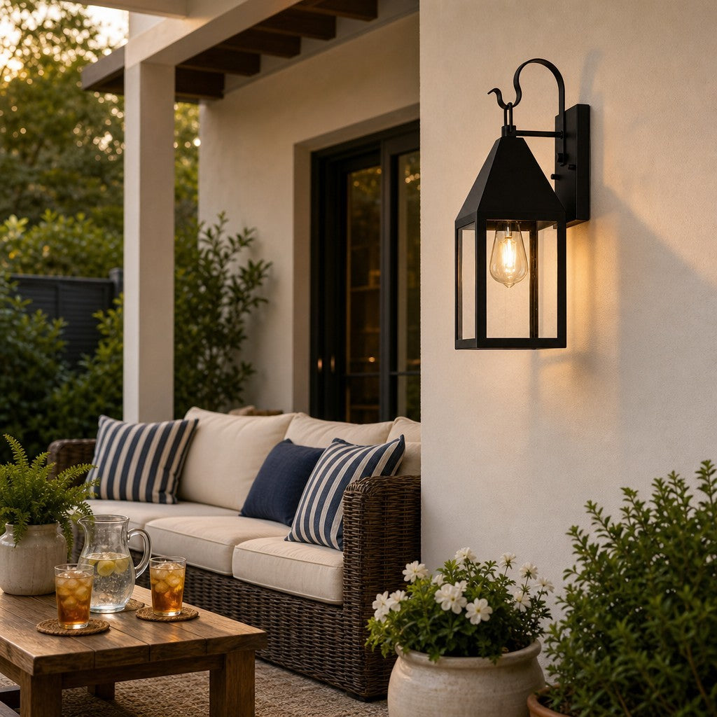 Randall Farmhouse Outdoor Black Patio Wall Light